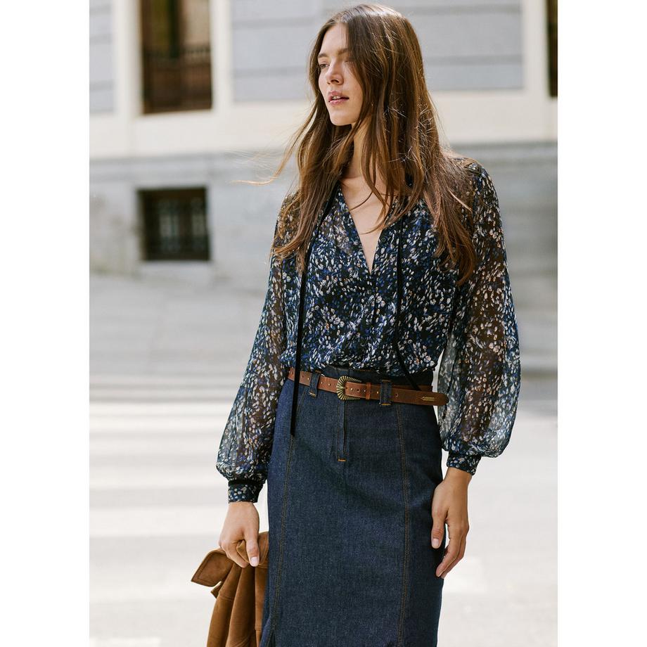 Pepe Jeans London Chemisier Manches Longues Col Montant  