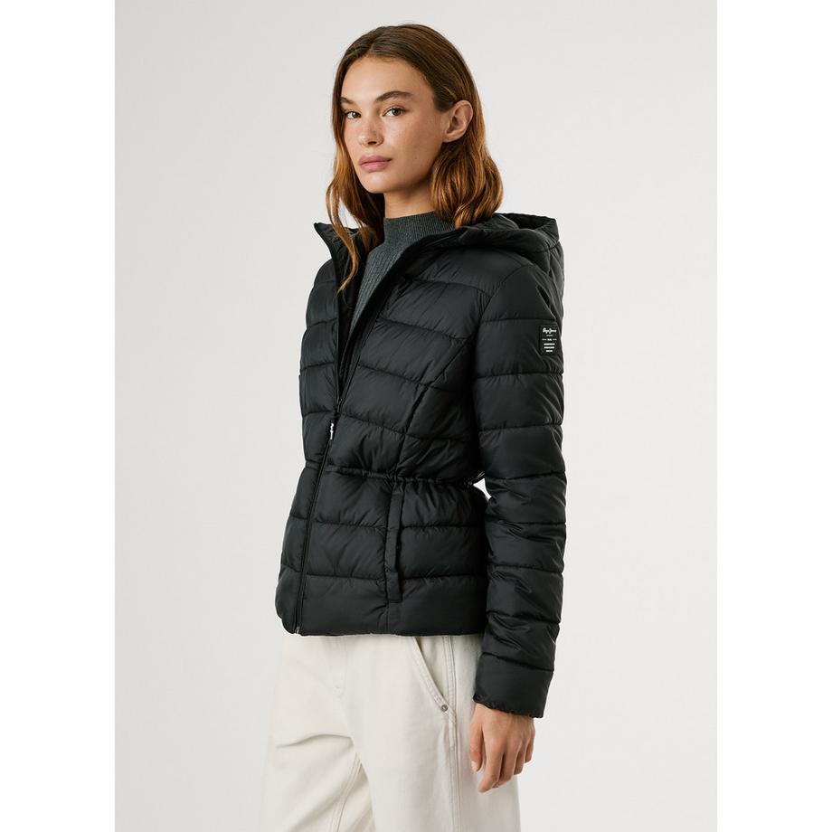Pepe Jeans London Giacca Piumino con Cappuccio e Coulisse in Vita  