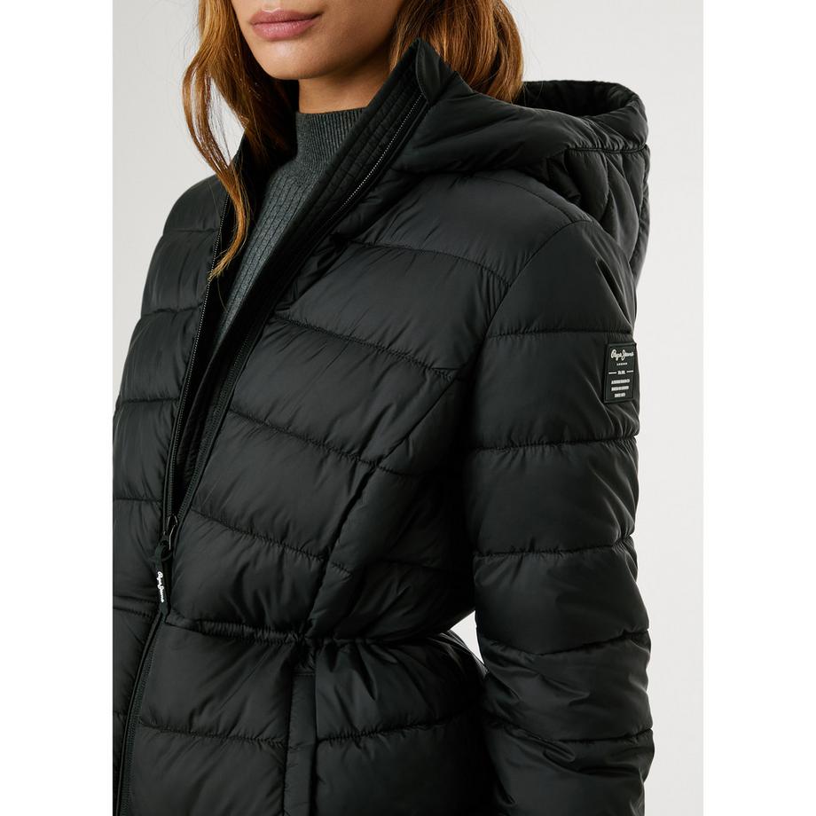 Pepe Jeans London Giacca Piumino con Cappuccio e Coulisse in Vita  