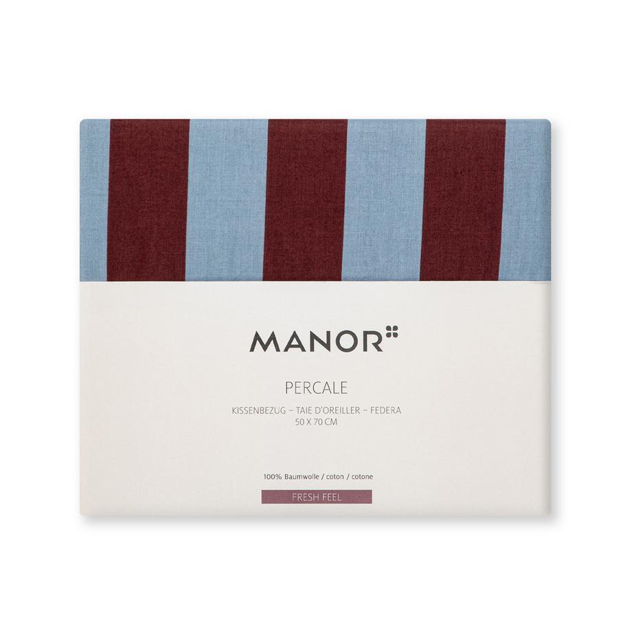 Manor Bendigo Taie d'oreiller Percale Rayée  