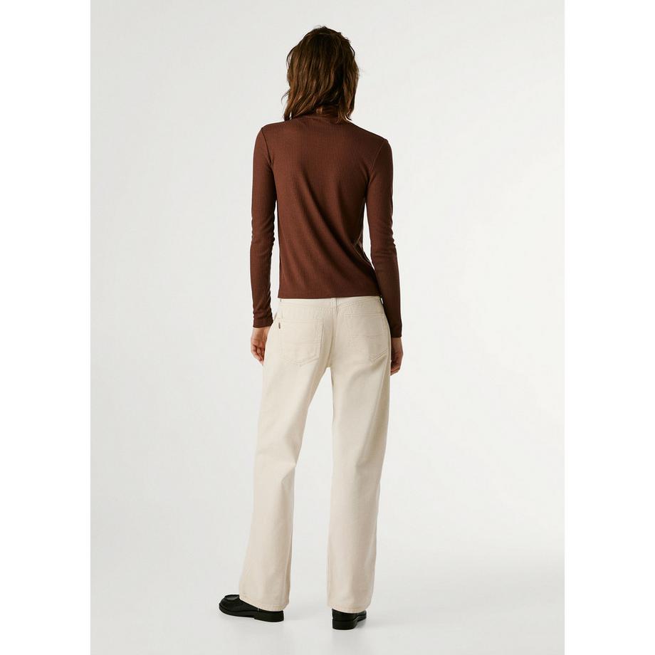 Pepe Jeans London T-shirt côtelé à col roulé et manches longues  