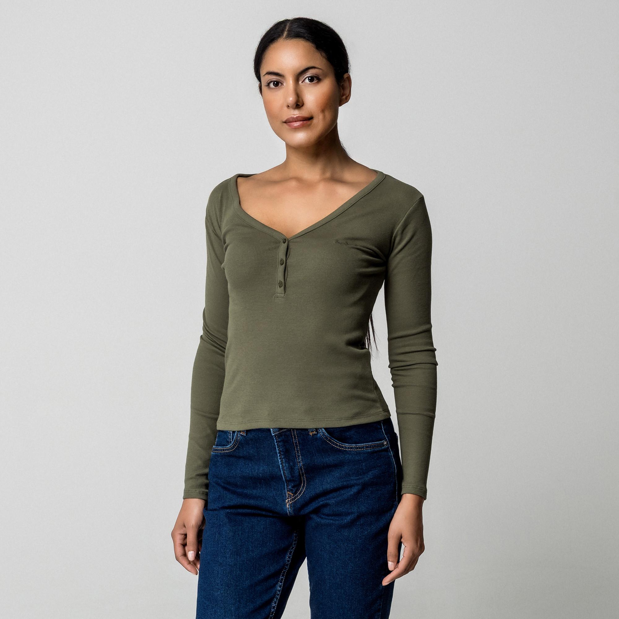 Pepe Jeans London Langarm Geripptes T-Shirt  