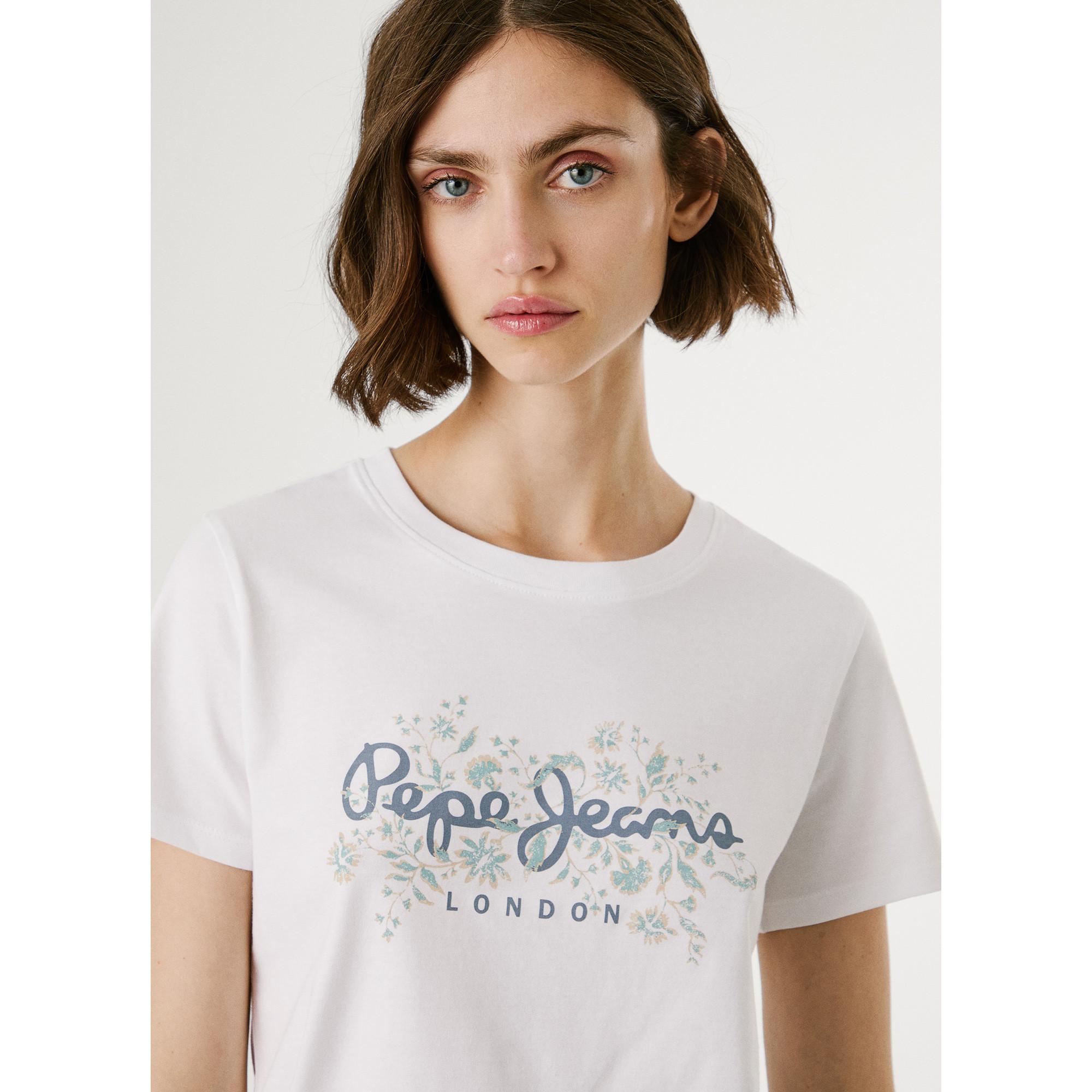 Pepe Jeans London T-Shirt mit floralem Logo-Print  
