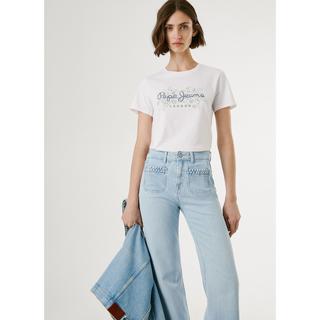 Pepe Jeans London T-Shirt mit floralem Logo-Print  