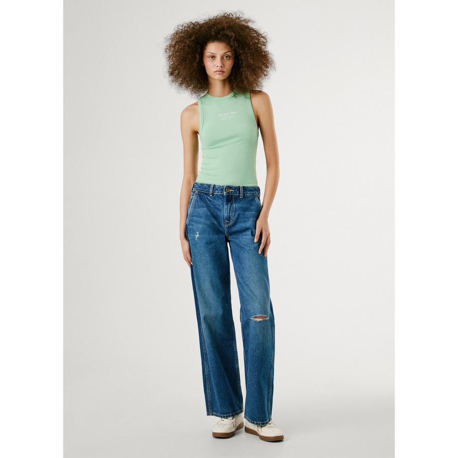 Pepe Jeans London T-shirt a costine senza maniche  