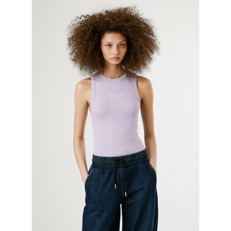 Pepe Jeans London Geripptes ärmelloses T-Shirt  