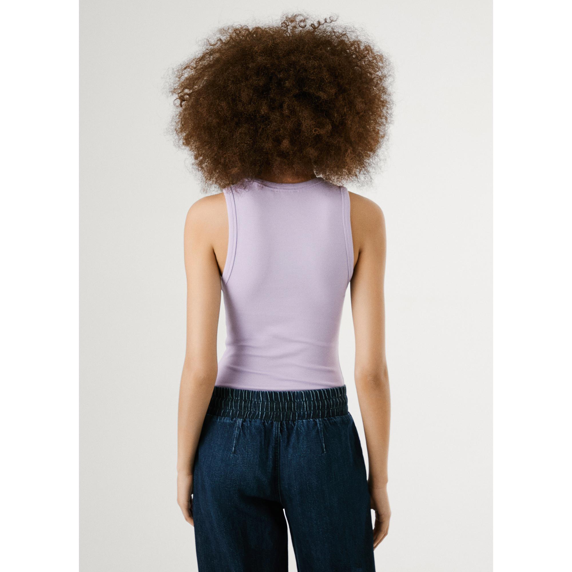 Pepe Jeans London Geripptes ärmelloses T-Shirt  