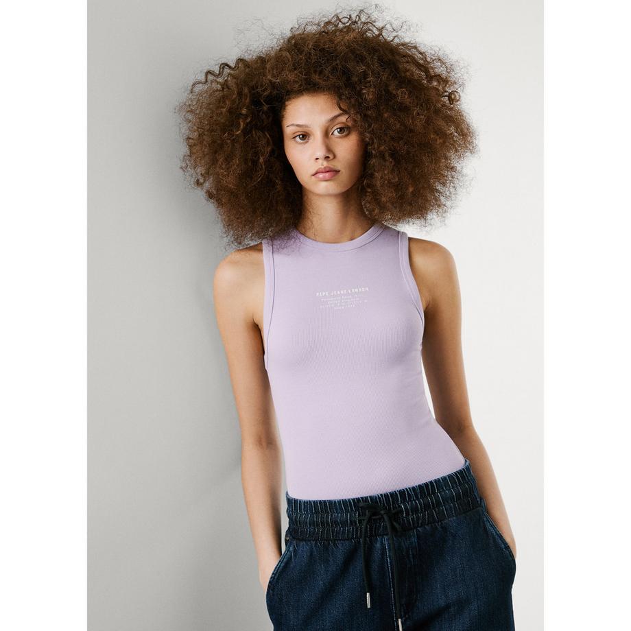 Pepe Jeans London T-shirt a costine senza maniche  