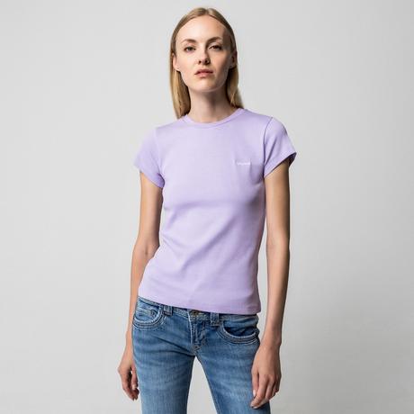 Pepe Jeans London T-Shirt côtelé à manches courtes avec logo  