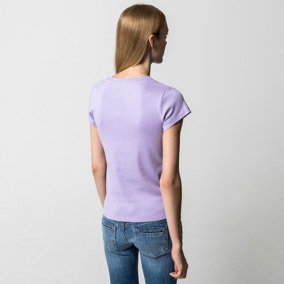 Pepe Jeans London Geripptes Kurzarm T-Shirt mit Logo  