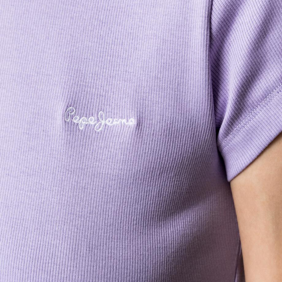 Pepe Jeans London Geripptes Kurzarm T-Shirt mit Logo  