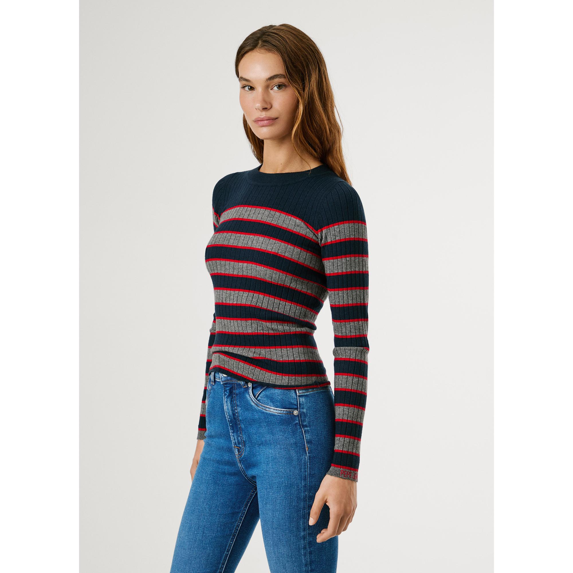 Pepe Jeans London Pull Côtelé Rayé Coupe Slim  