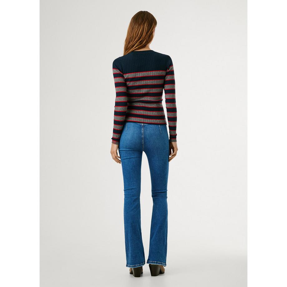 Pepe Jeans London Gerippter gestreifter Pullover  