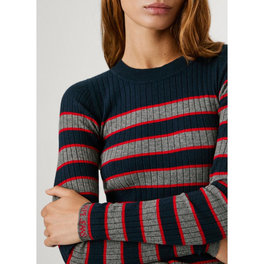 Pepe Jeans London Gerippter gestreifter Pullover  