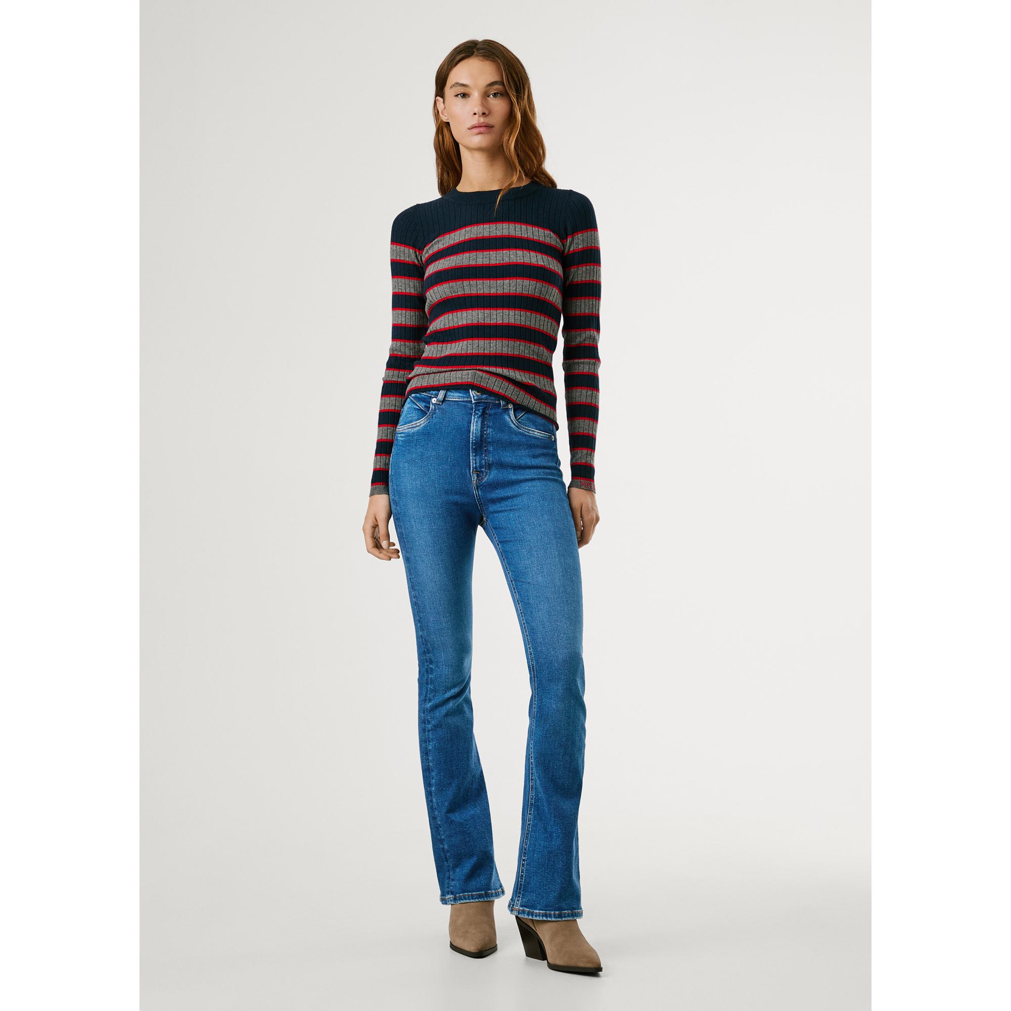 Pepe Jeans London Pull Côtelé Rayé Coupe Slim  