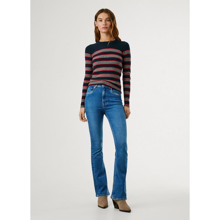 Pepe Jeans London Gerippter gestreifter Pullover  