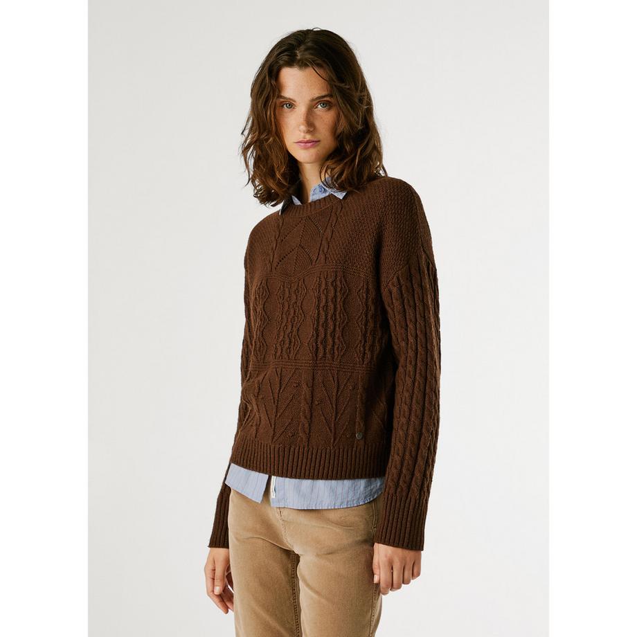 Pepe Jeans London Pull en maille torsadée  