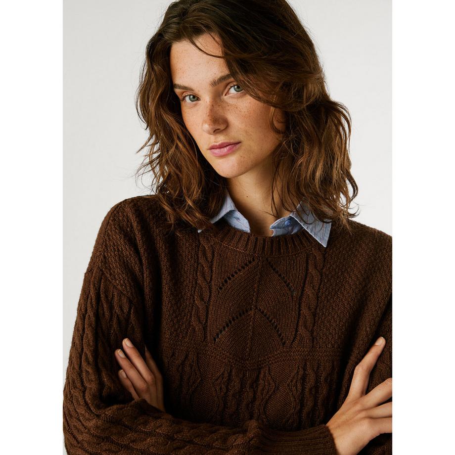 Pepe Jeans London Pull en maille torsadée  