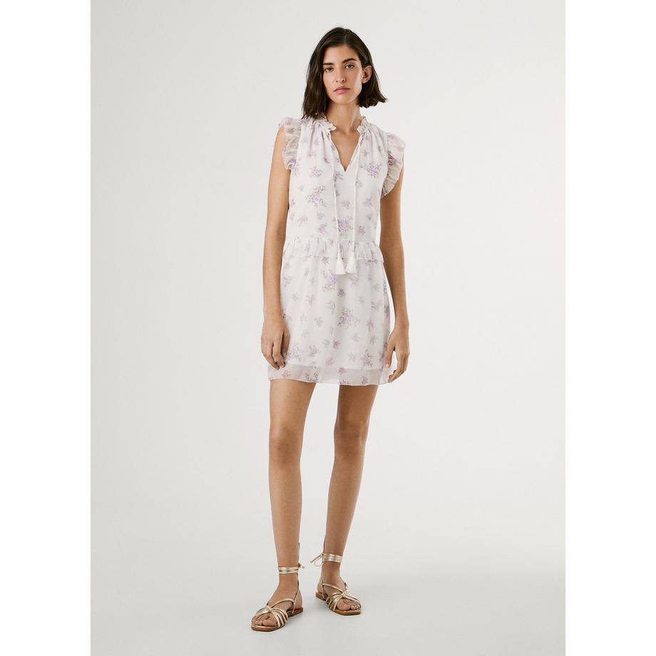 Pepe Jeans London Robe Courte Volants Sans Manches  