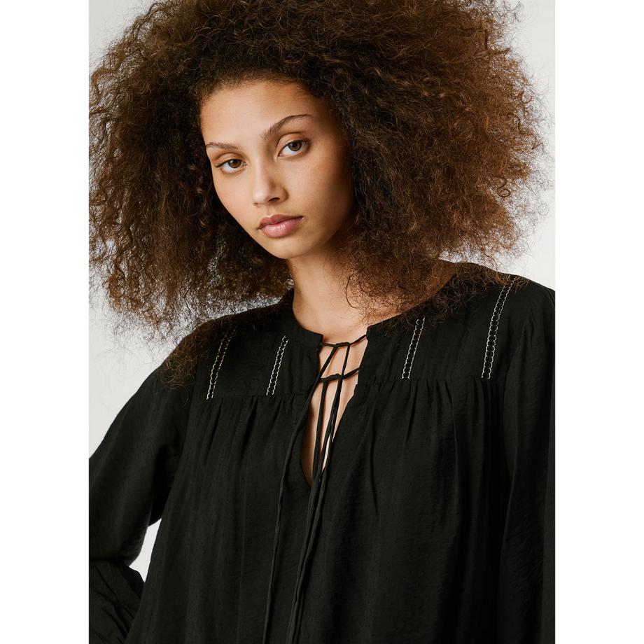 Pepe Jeans London Vestito Mini a Strati Maniche Lunghe  