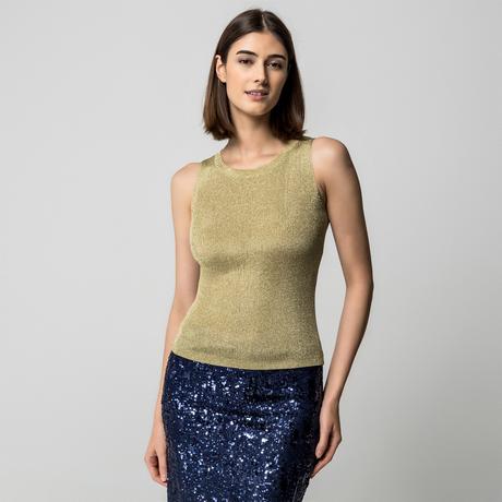 Manor Woman Top sans manches en maille côtelée  