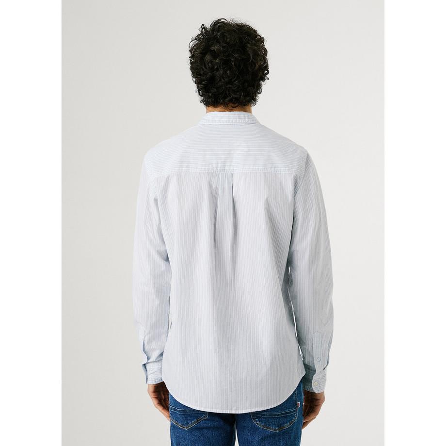 Pepe Jeans London Gestreiftes Popeline Langarmhemd  