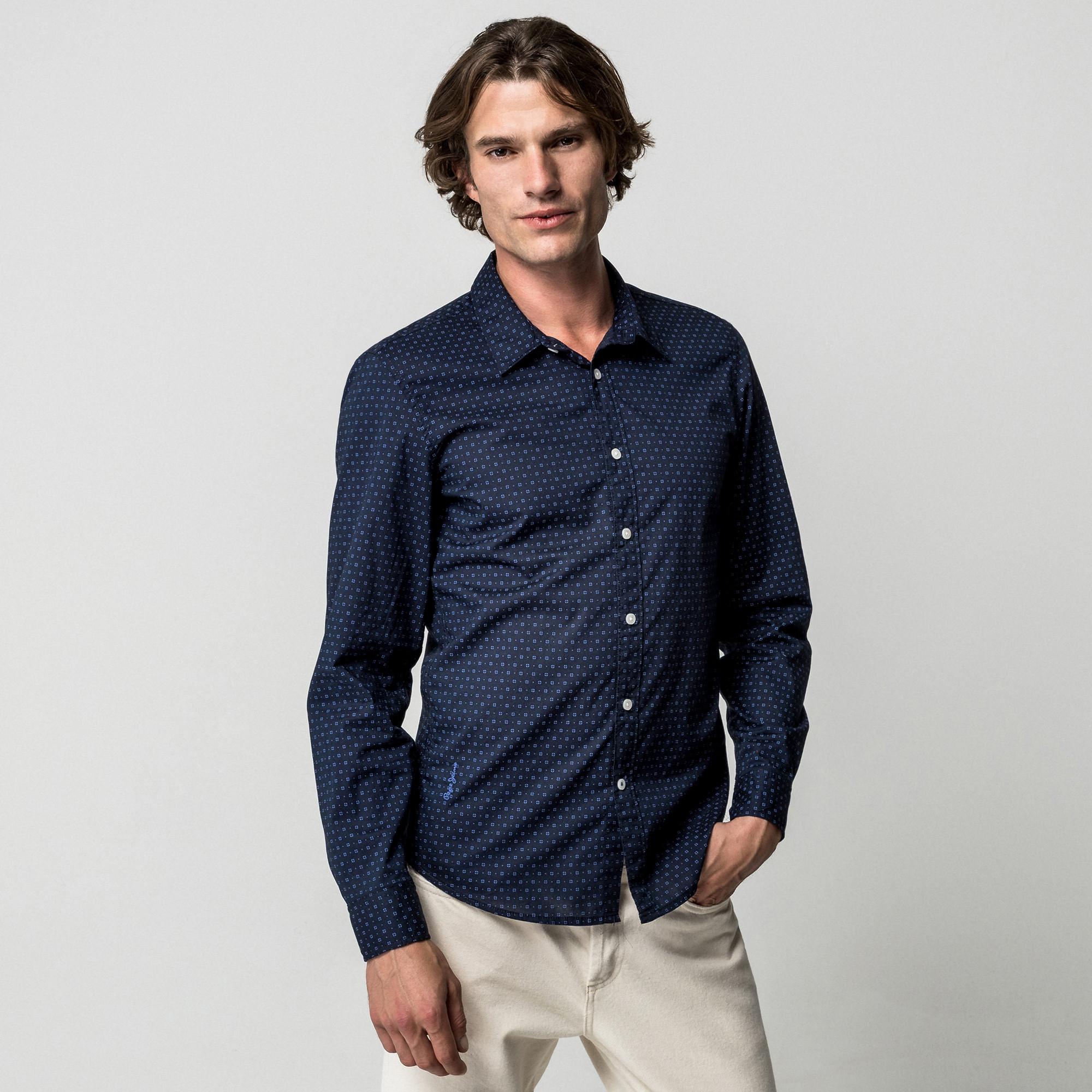 Pepe Jeans London Chemise Slim Fit Manches Longues Motif  