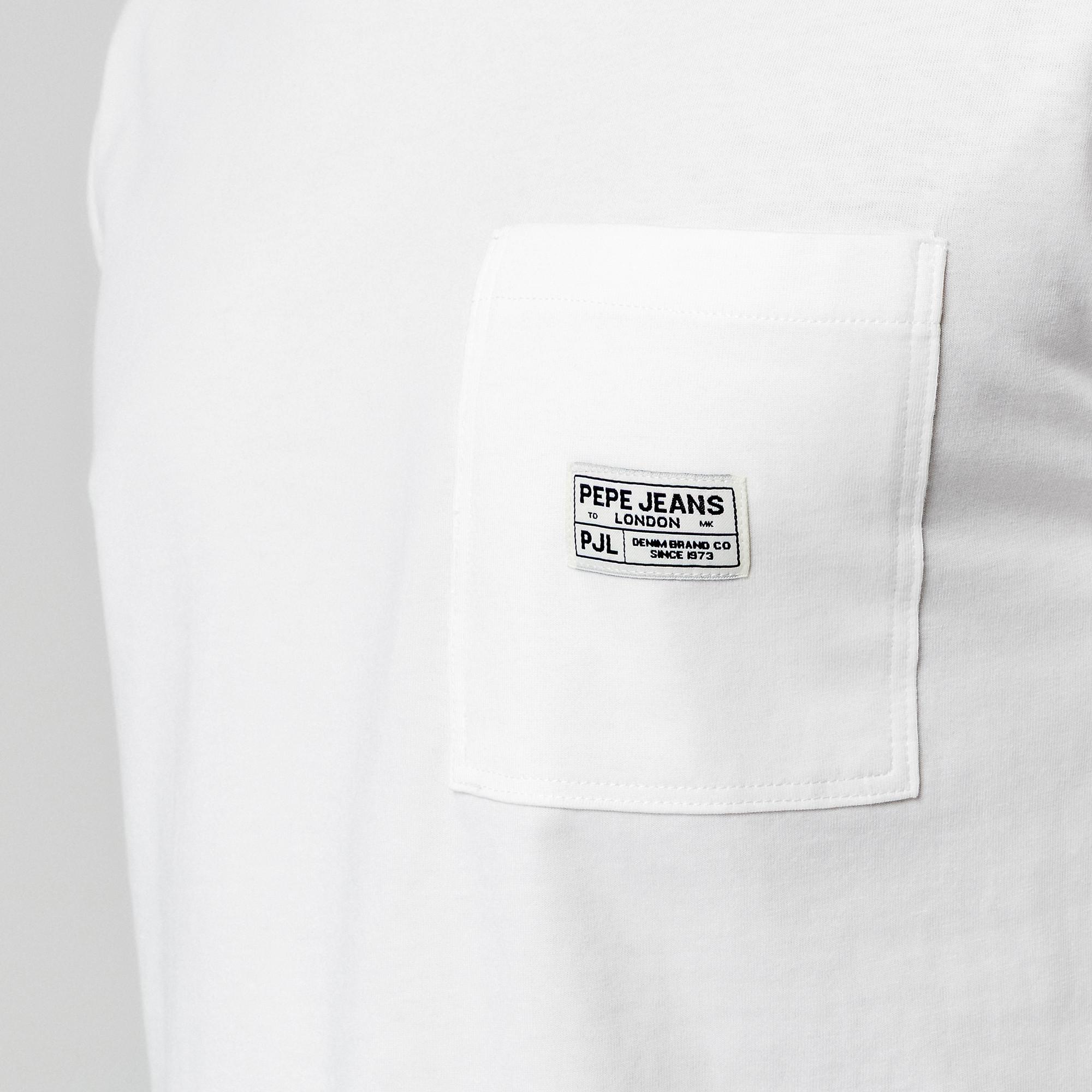 Pepe Jeans London Langarm T-Shirt mit Brusttasche  