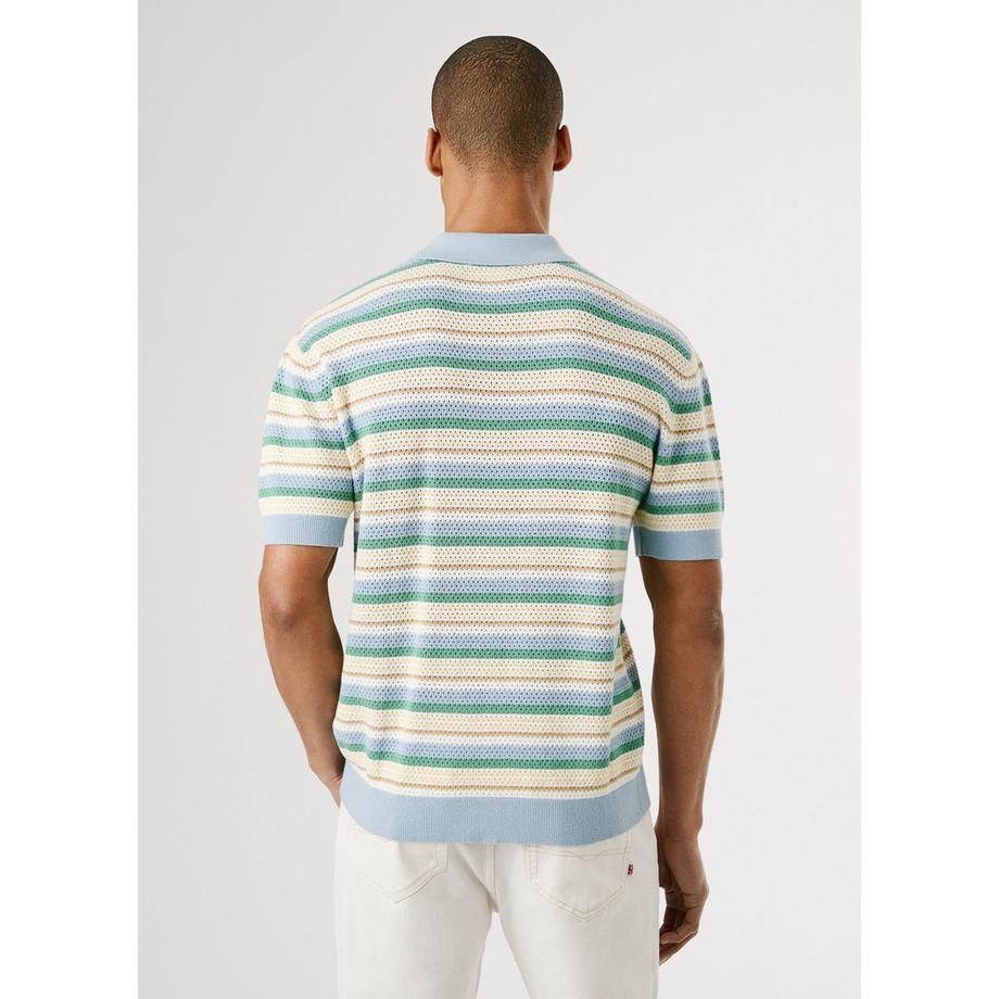 Pepe Jeans London Polo Pullover Rayé Manches Courtes  