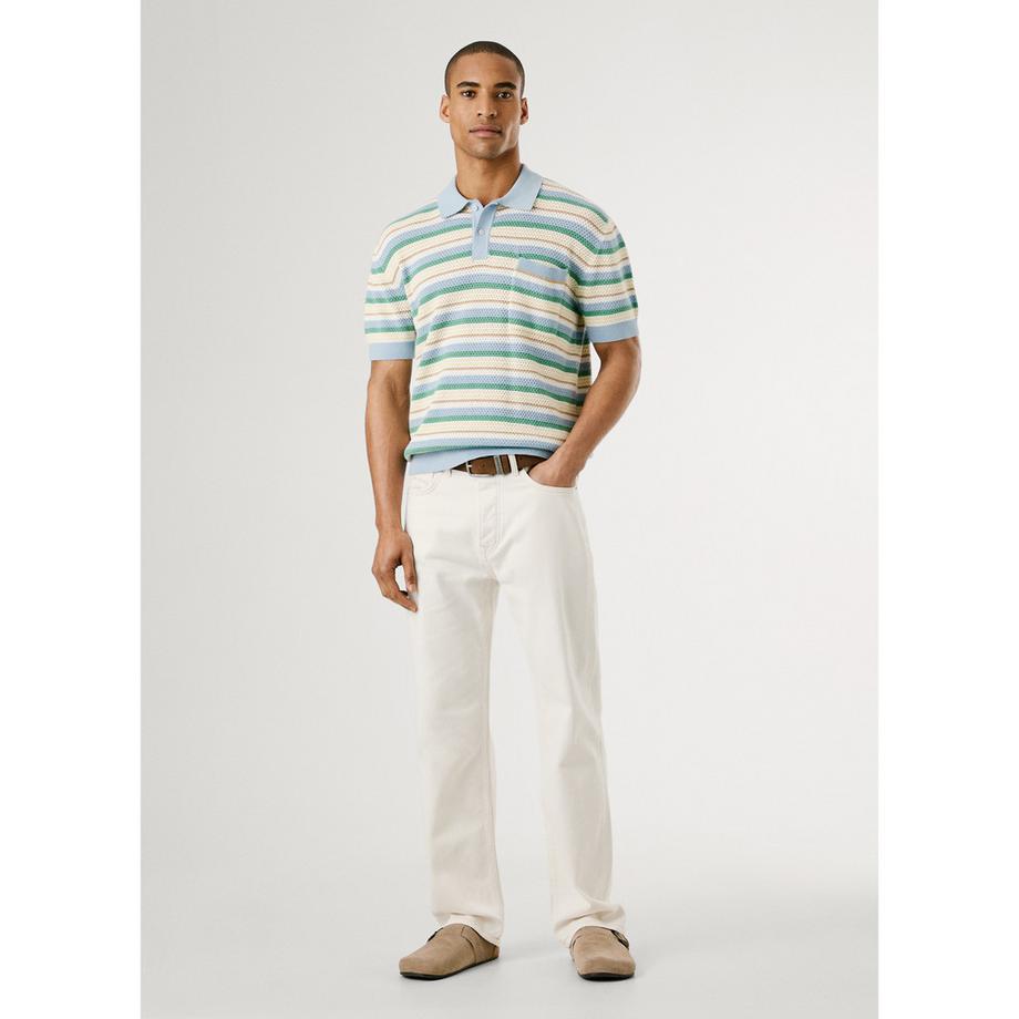 Pepe Jeans London Polo Pullover Rayé Manches Courtes  