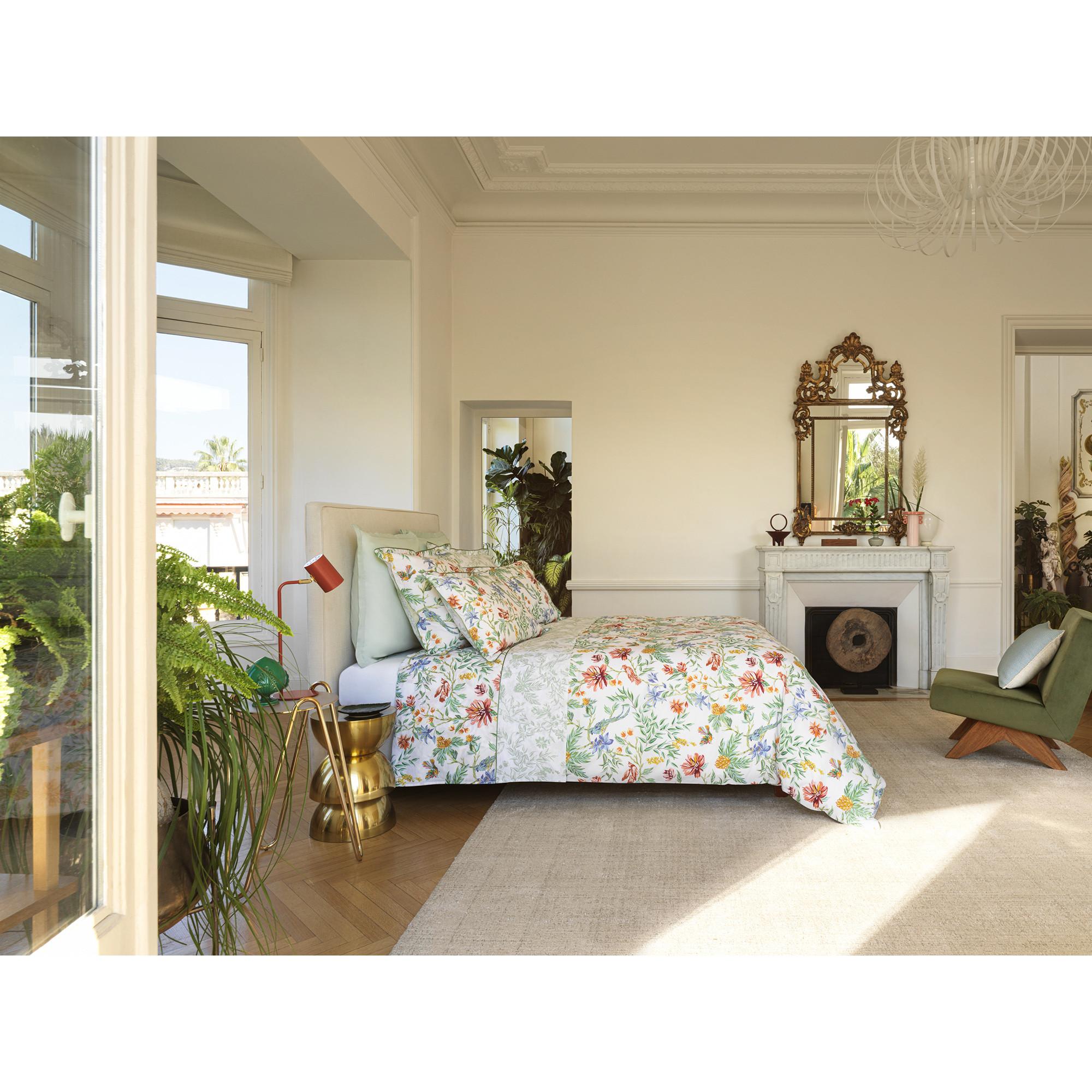 DESCAMPS Maya Housse de couette fleurs oiseaux  