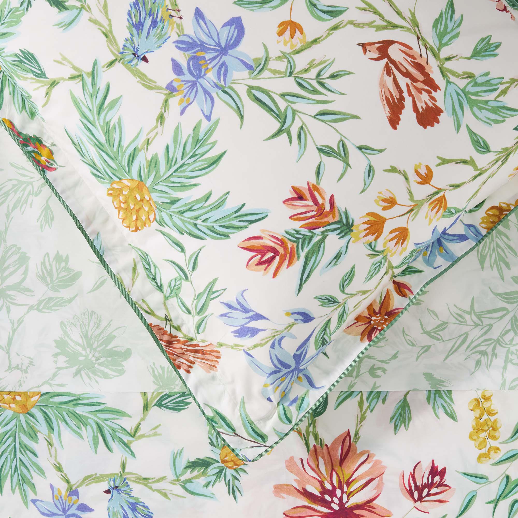 DESCAMPS Maya Fleur Oiseau Taie d'oreiller  