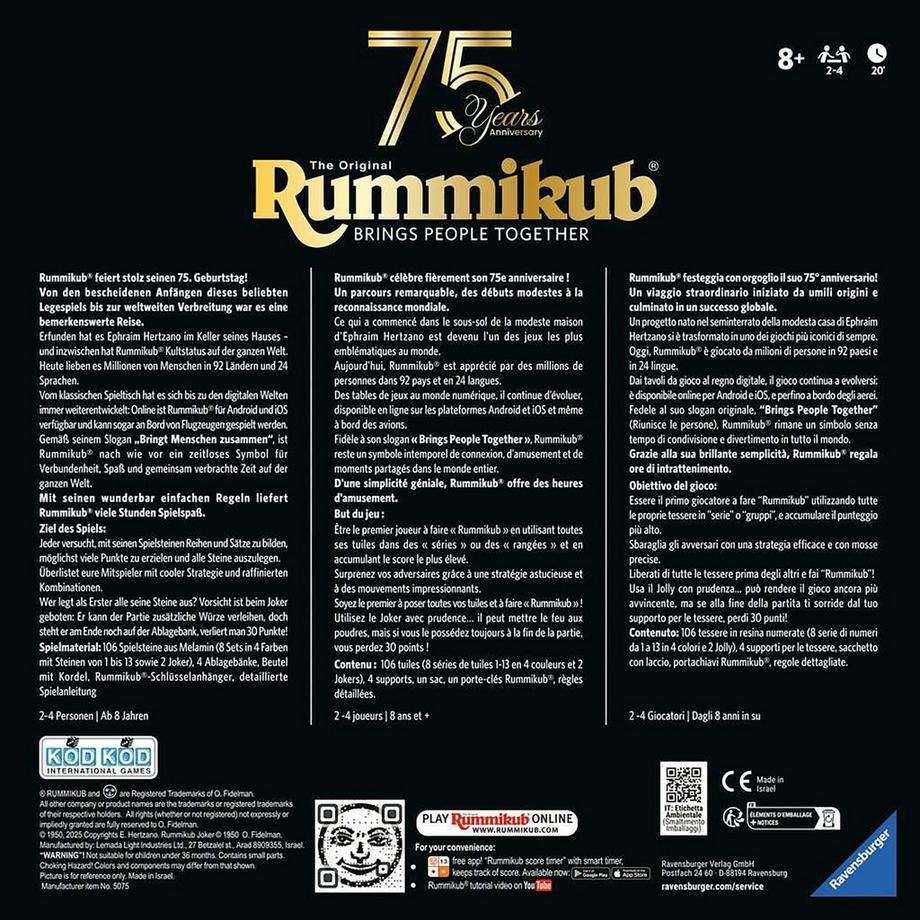 Ravensburger  Rummikub 75 Years 