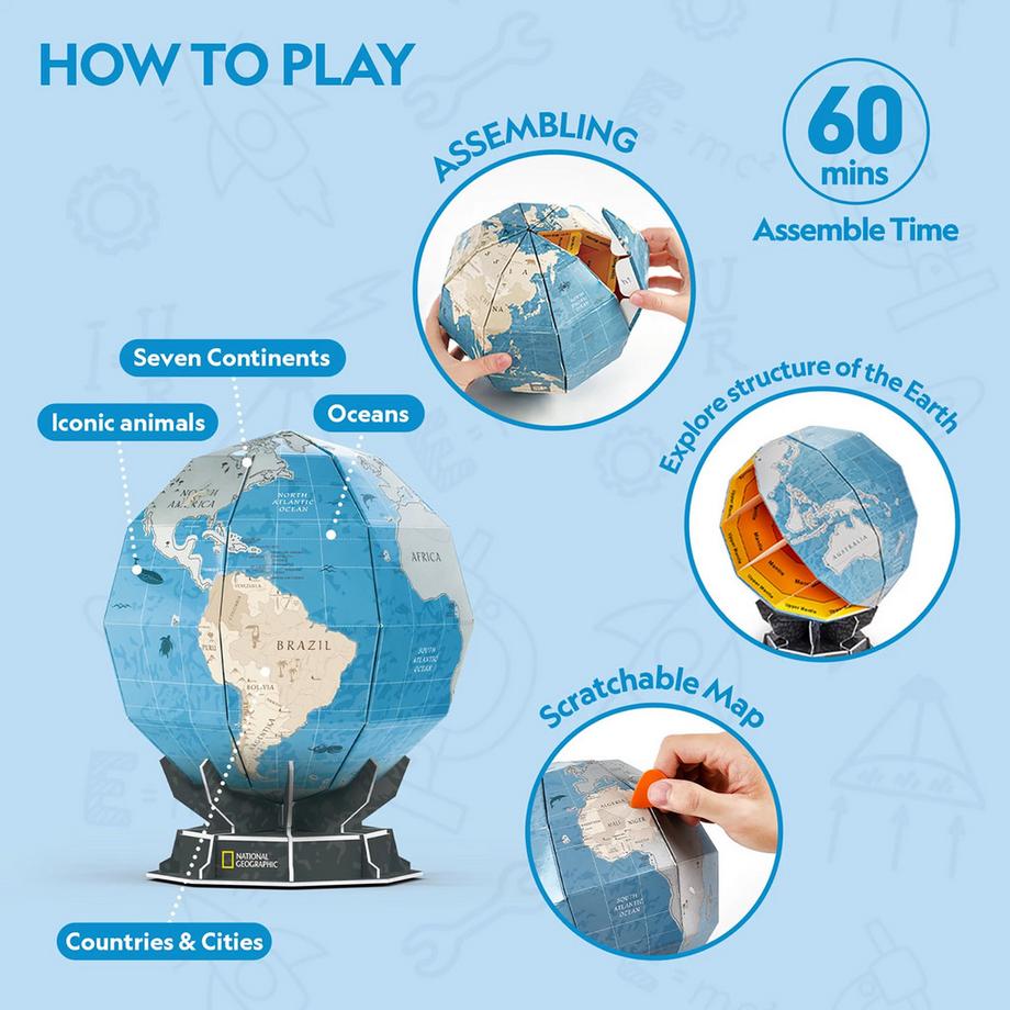 CubicFun  Globe à Gratter 