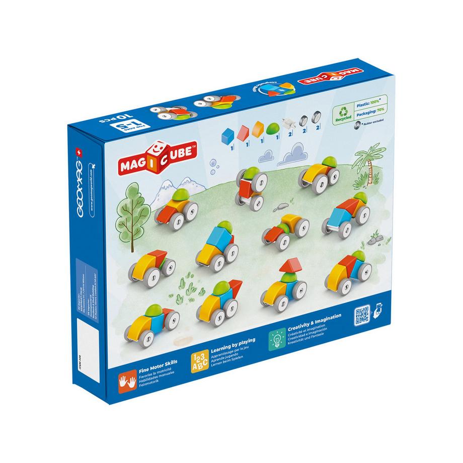 Geomag  Magicube Blocks Cars, 10 pezzi 
