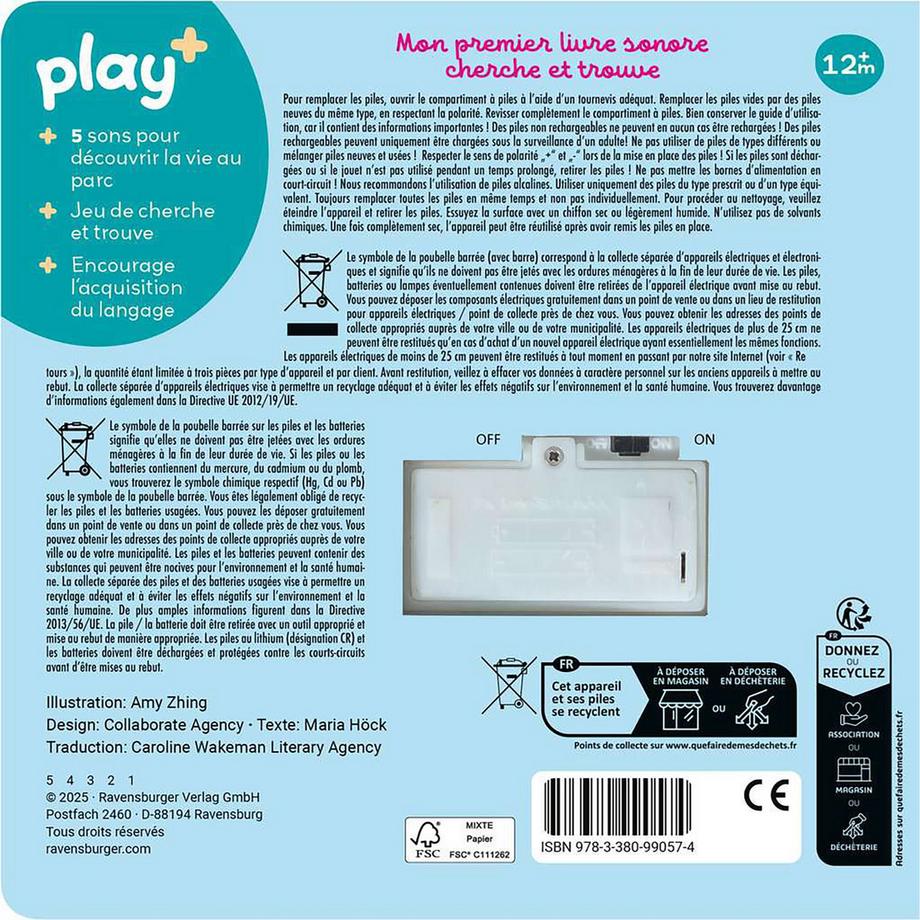 Ravensburger  Livre sonore Au parc, francese 