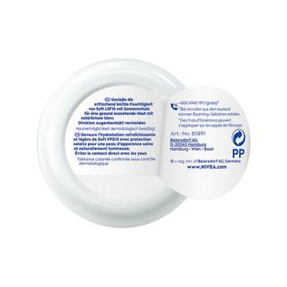 NIVEA  Crème hydratante rafraîchissante Soft FPS 15 en pot 