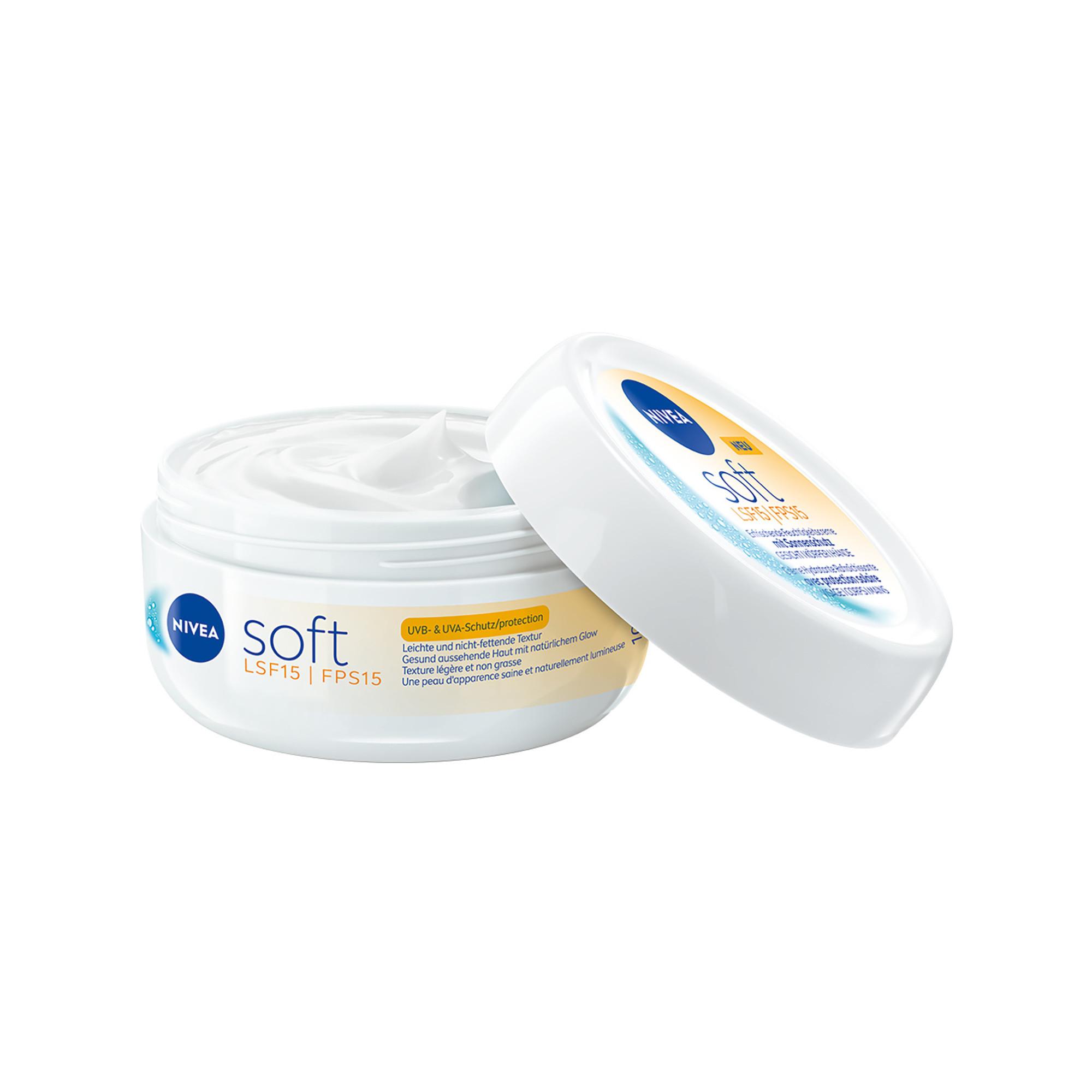 NIVEA  Crème hydratante rafraîchissante Soft FPS 15 en pot 