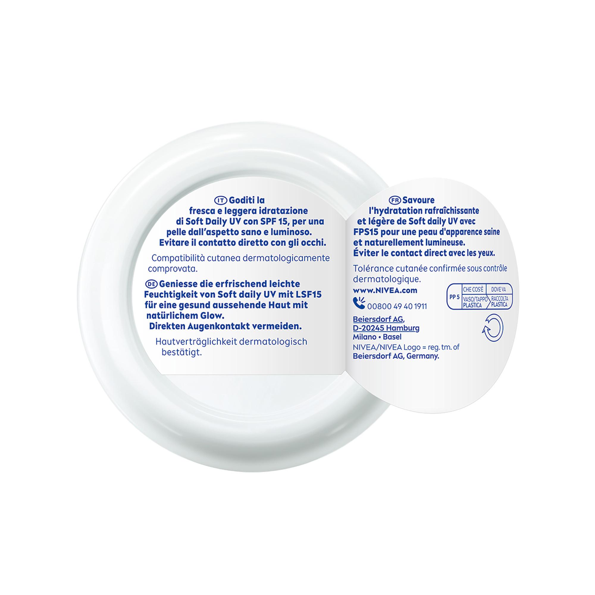 NIVEA  Crème hydratante rafraîchissante Soft FPS 15 en pot 