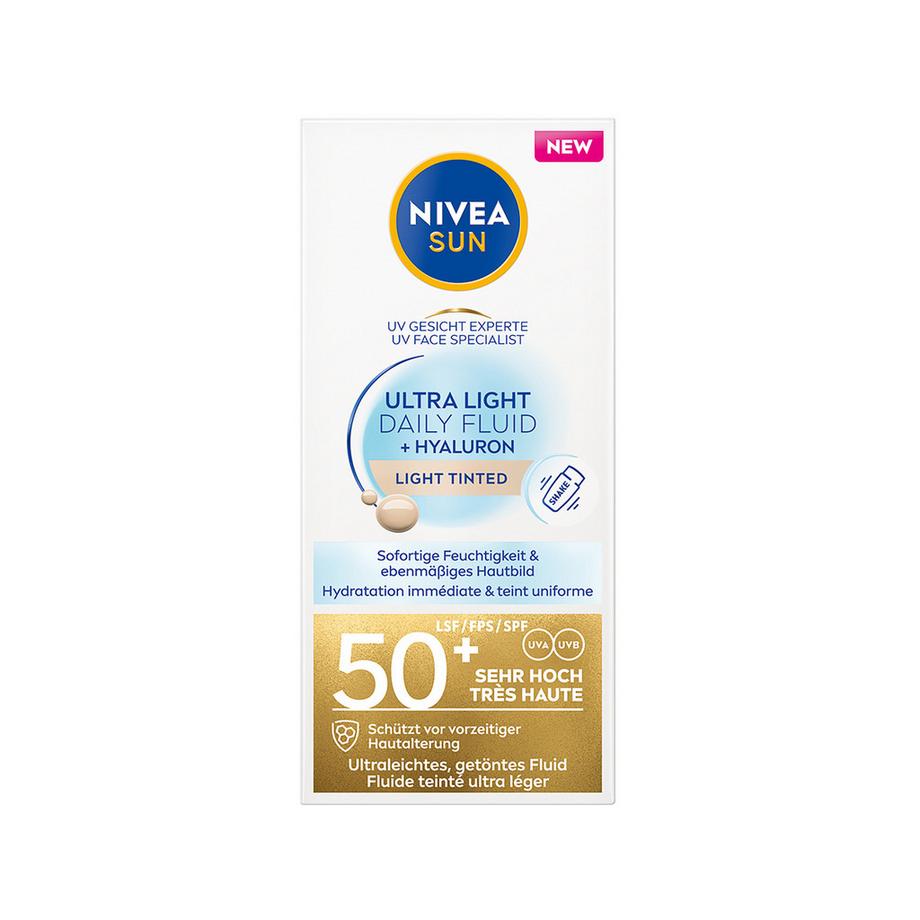 NIVEA SUN  UV Face Ultra Light Daily Fluid Tinted FPS 50+ 