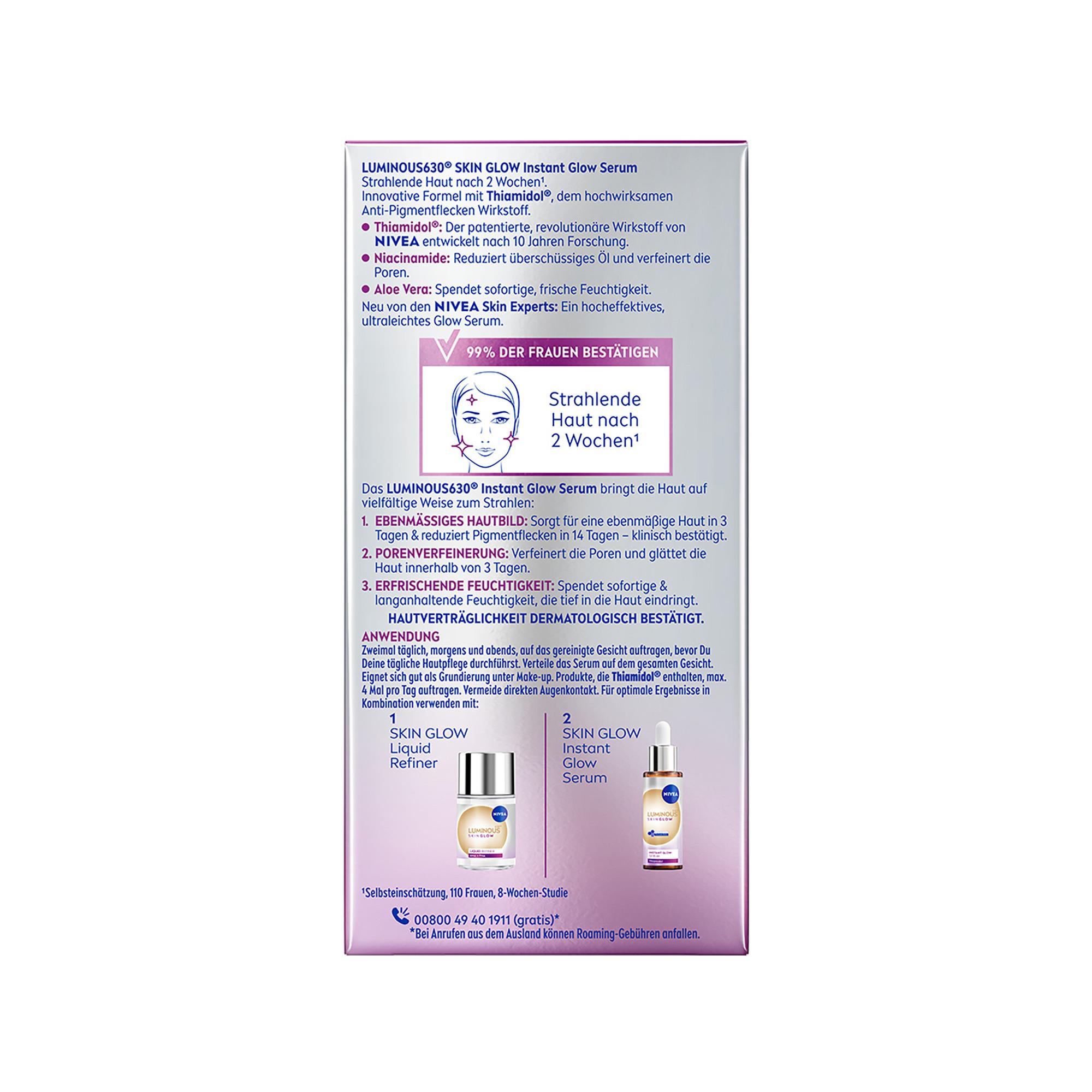 NIVEA  Sérum Instant Glow Luminous630® Bagliore della pelle 