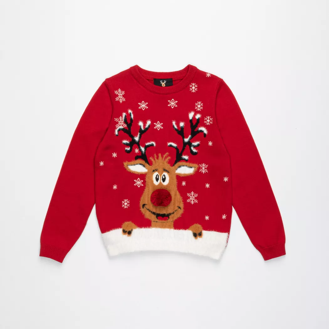 Manor Kids - Weihnachtspullover, Applikation, 116, Rot