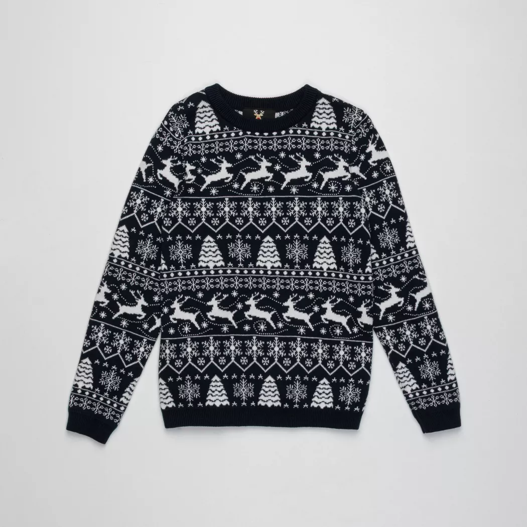 Manor Kids - Weihnachtspullover, Applikation, 110, Marine