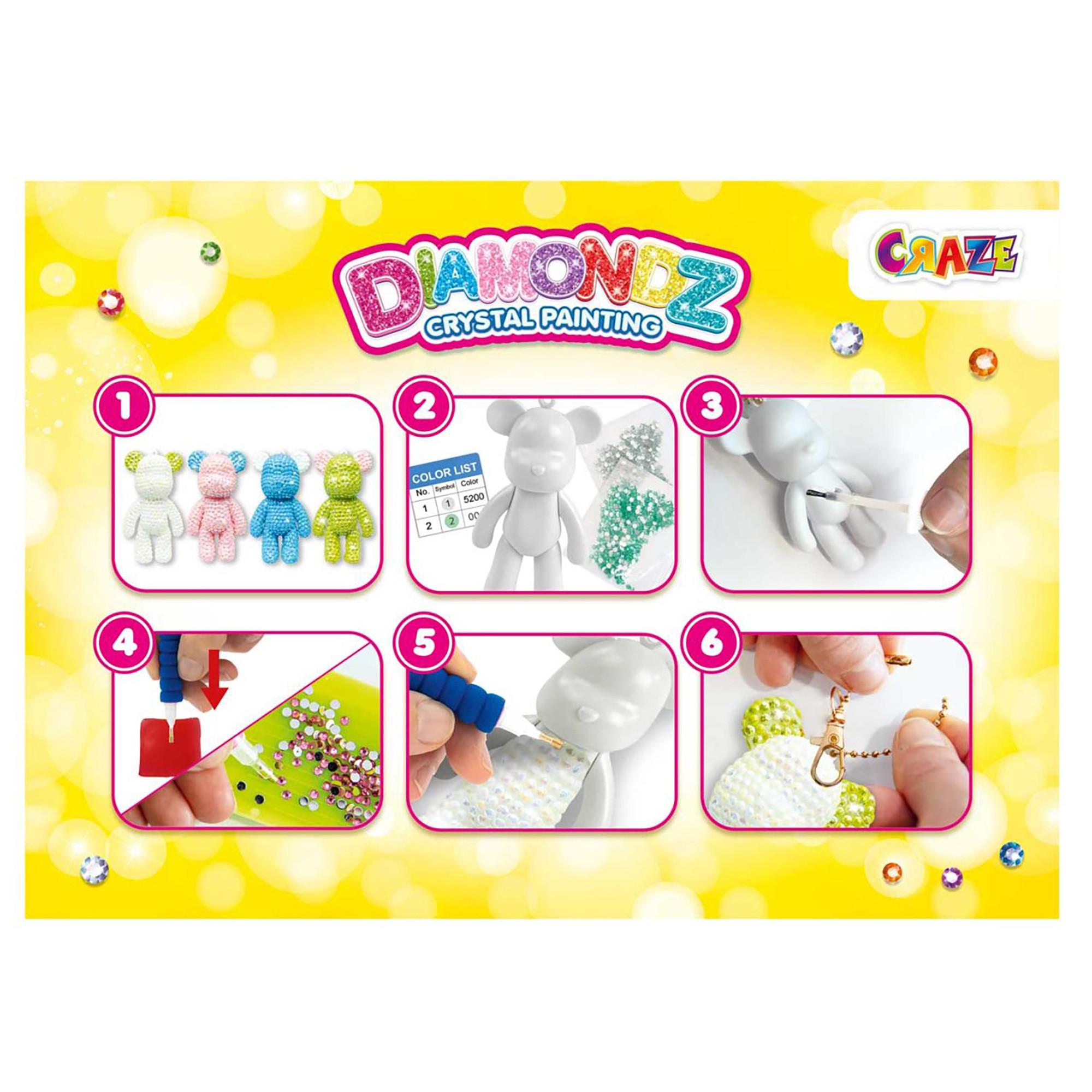 Craze  Diamondz Keychain Set Teddy 