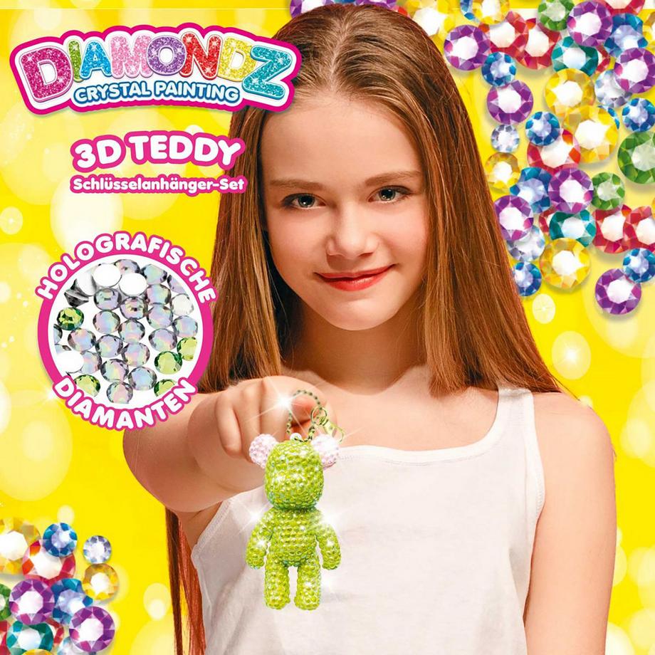 Craze  Diamondz Keychain Set Teddy 