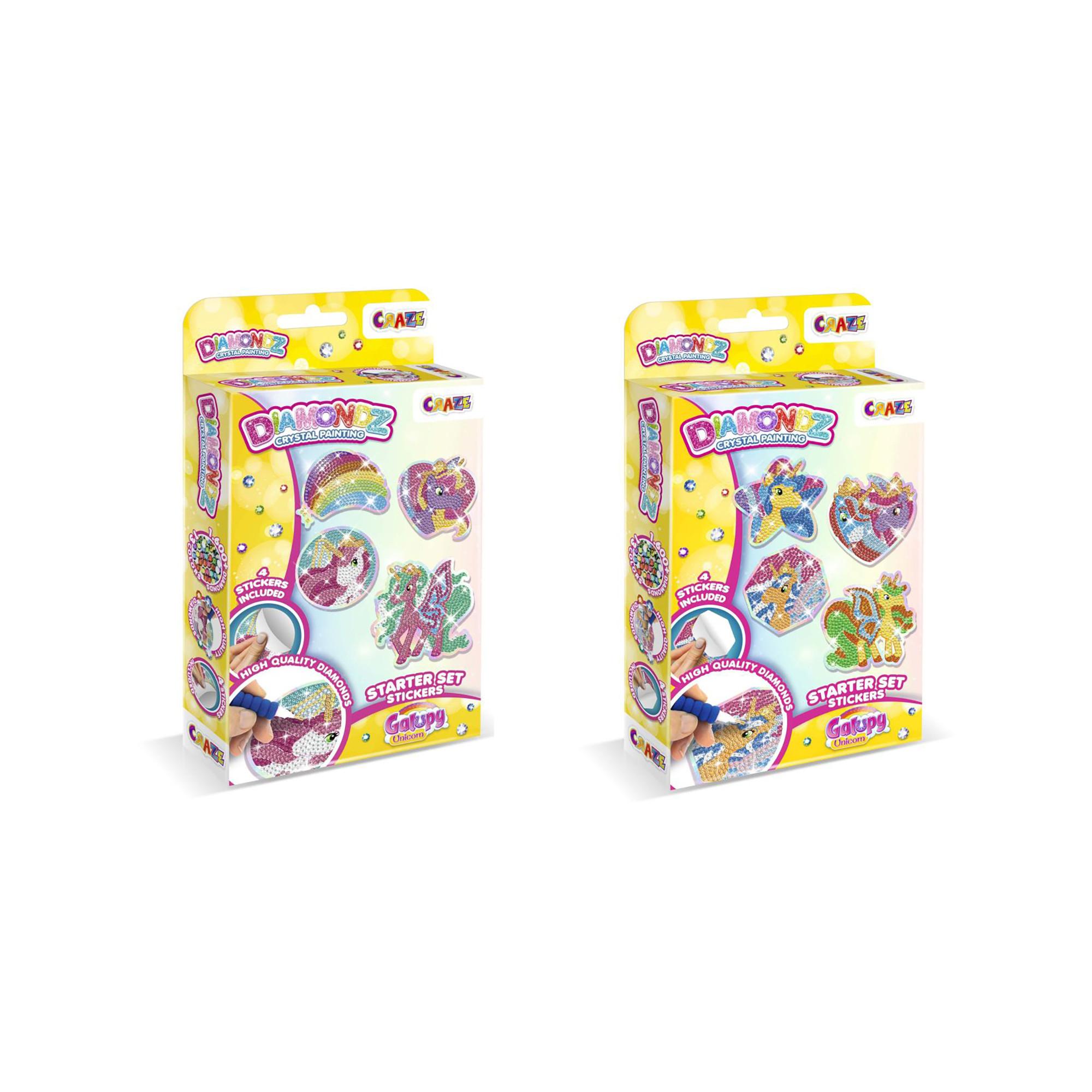 Craze  Diamondz Starter Set Stickers Galupy Unicorn, Zufallsauswahl 