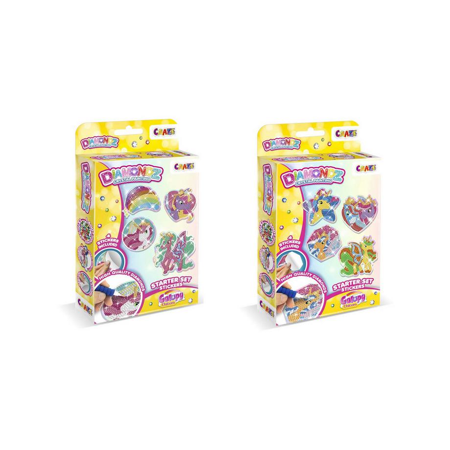 Craze  Diamondz Starter Set Stickers Galupy Unicorn, assortiment aléatoire 