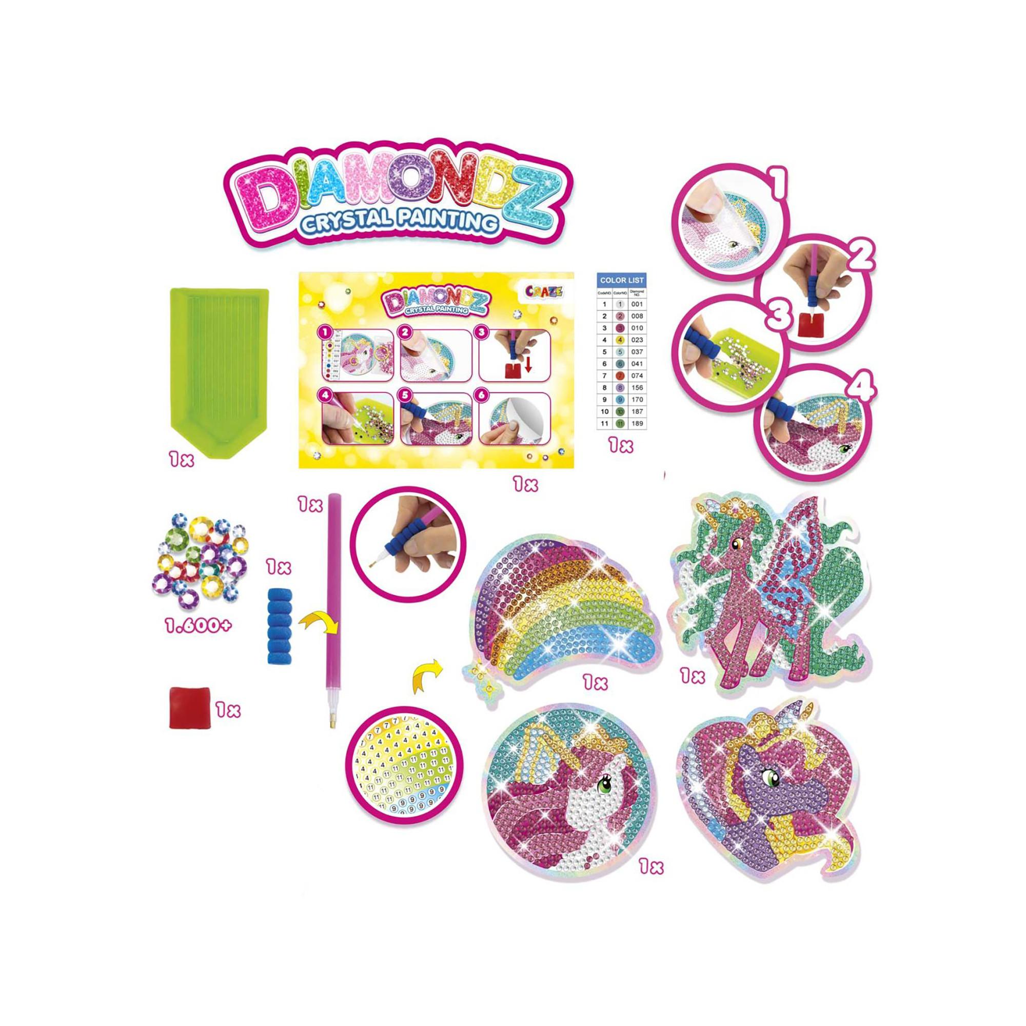 Craze  Diamondz Starter Set Stickers Galupy Unicorn, Zufallsauswahl 