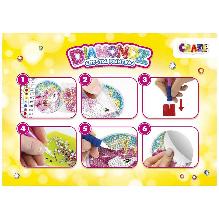Craze  Diamondz Starter Set Stickers Galupy Unicorn, assortiment aléatoire 
