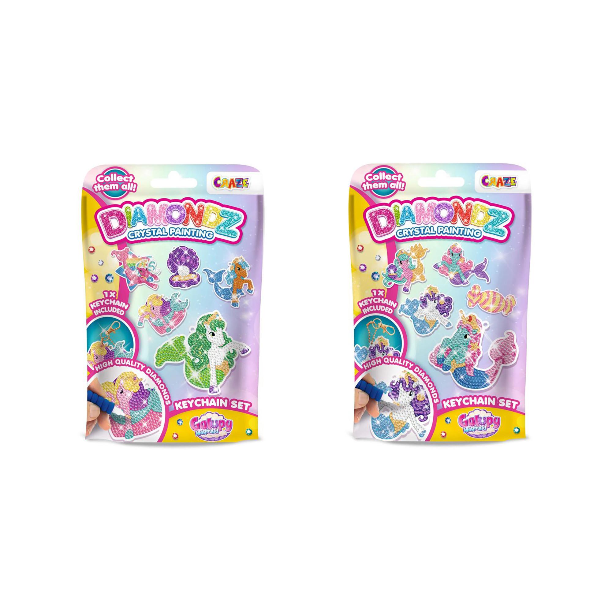 Craze  Diamondz Keychain Set Galupy Mermaid, assortiment aléatoire 